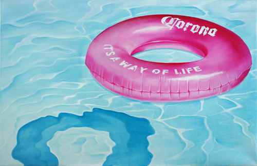 Pink Donut, 55 x 85 cm, Öl auf Leinwand, 2021