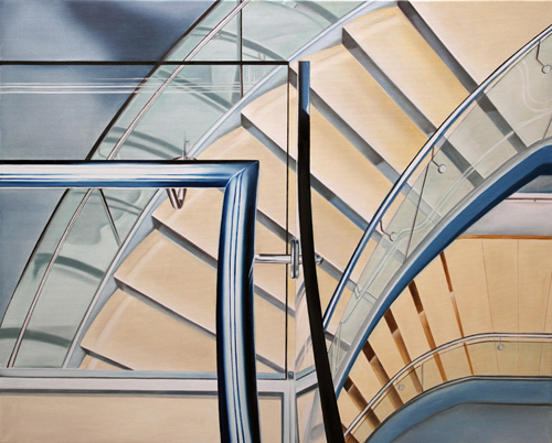 Treppenhaus II, 80 x 100 cm, Öl auf Leinwand, 2020